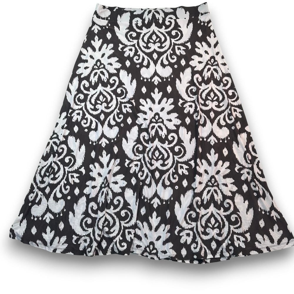 INC‎ International Concepts INC Damask Ikat Maxi Skirt Womens XL Brown White